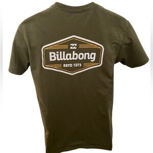 BILLABONG Estd 1973 Surf Logo Olive Green Premium Tee Shirt Men S Small